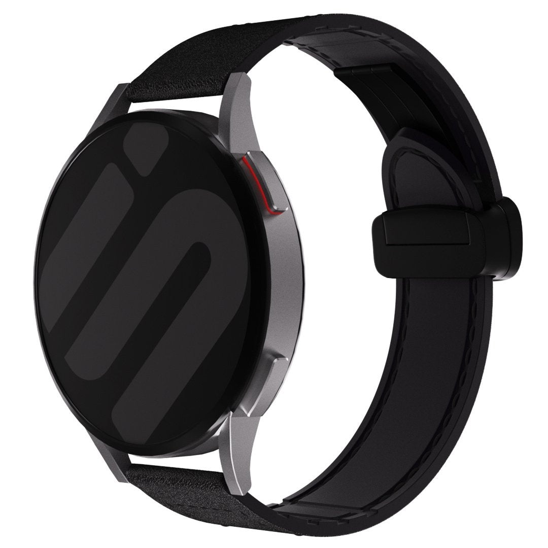 Amazfit Bip 6 leren bandje met D-buckle (zwart)