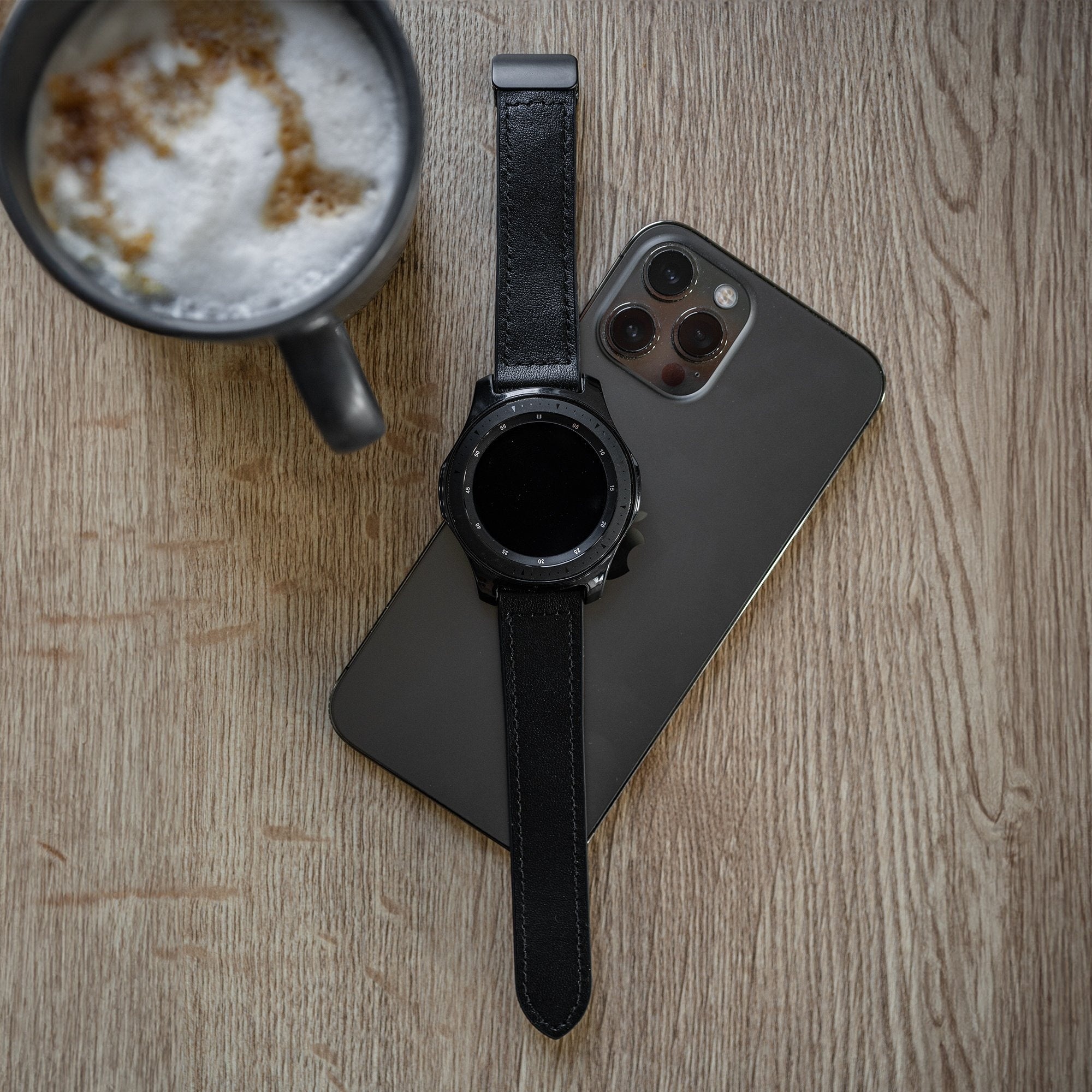 Amazfit Balance 2 leren bandje met D-buckle (zwart)