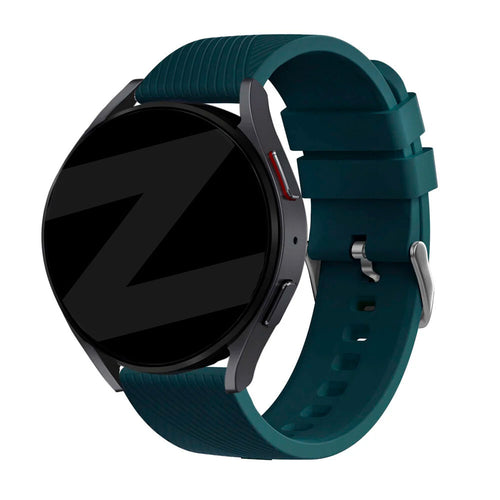 Bandz Huawei Watch 5 - 46mm siliconen band 'Deluxe' (donkergroen)