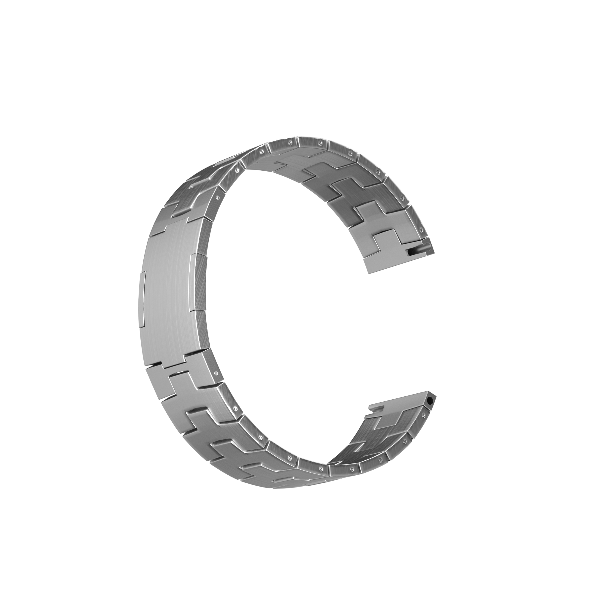 Suunto 9 Peak titanium grain band (platte sluiting) (zilver)