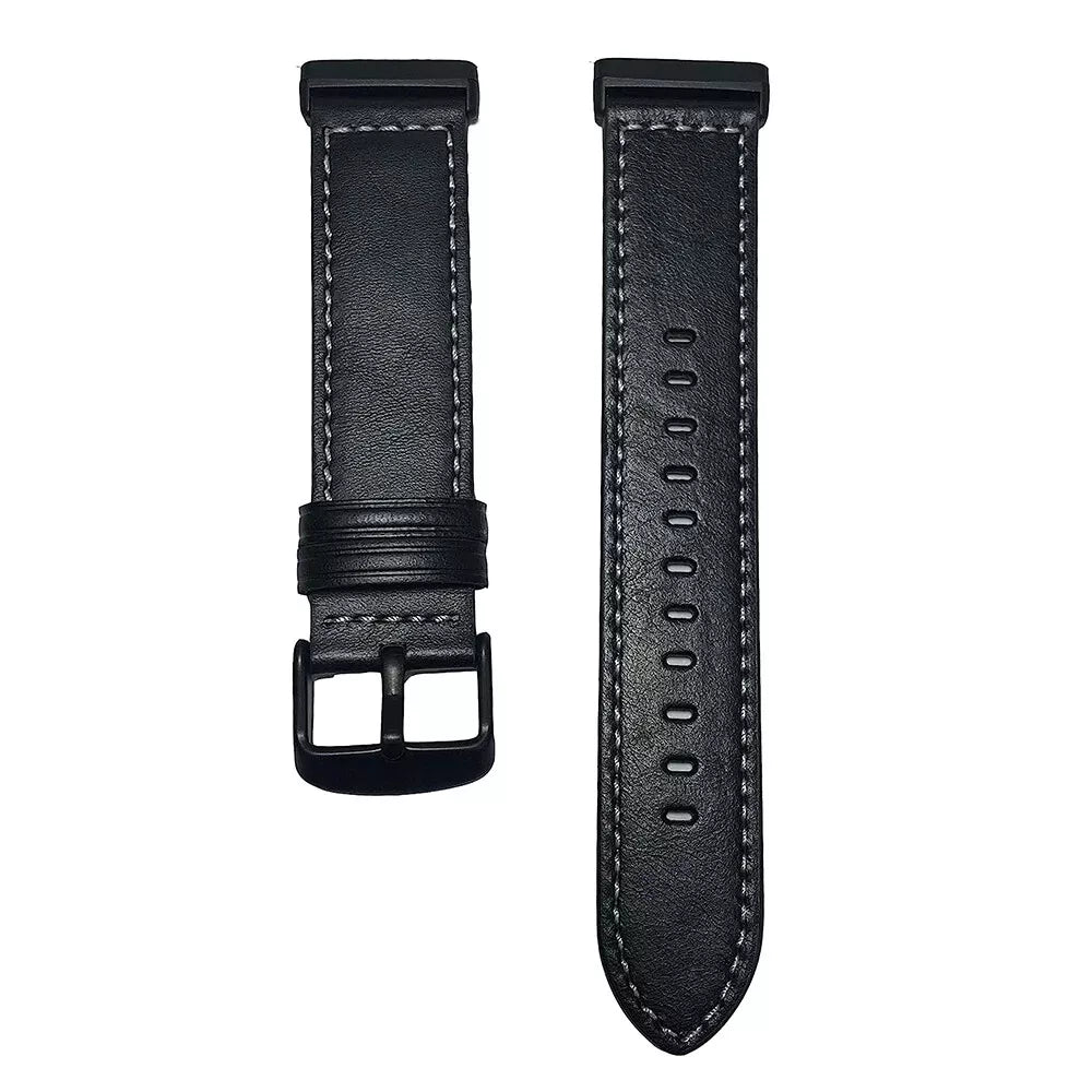 Fitbit Sense Modern Leather Strap (Black)
