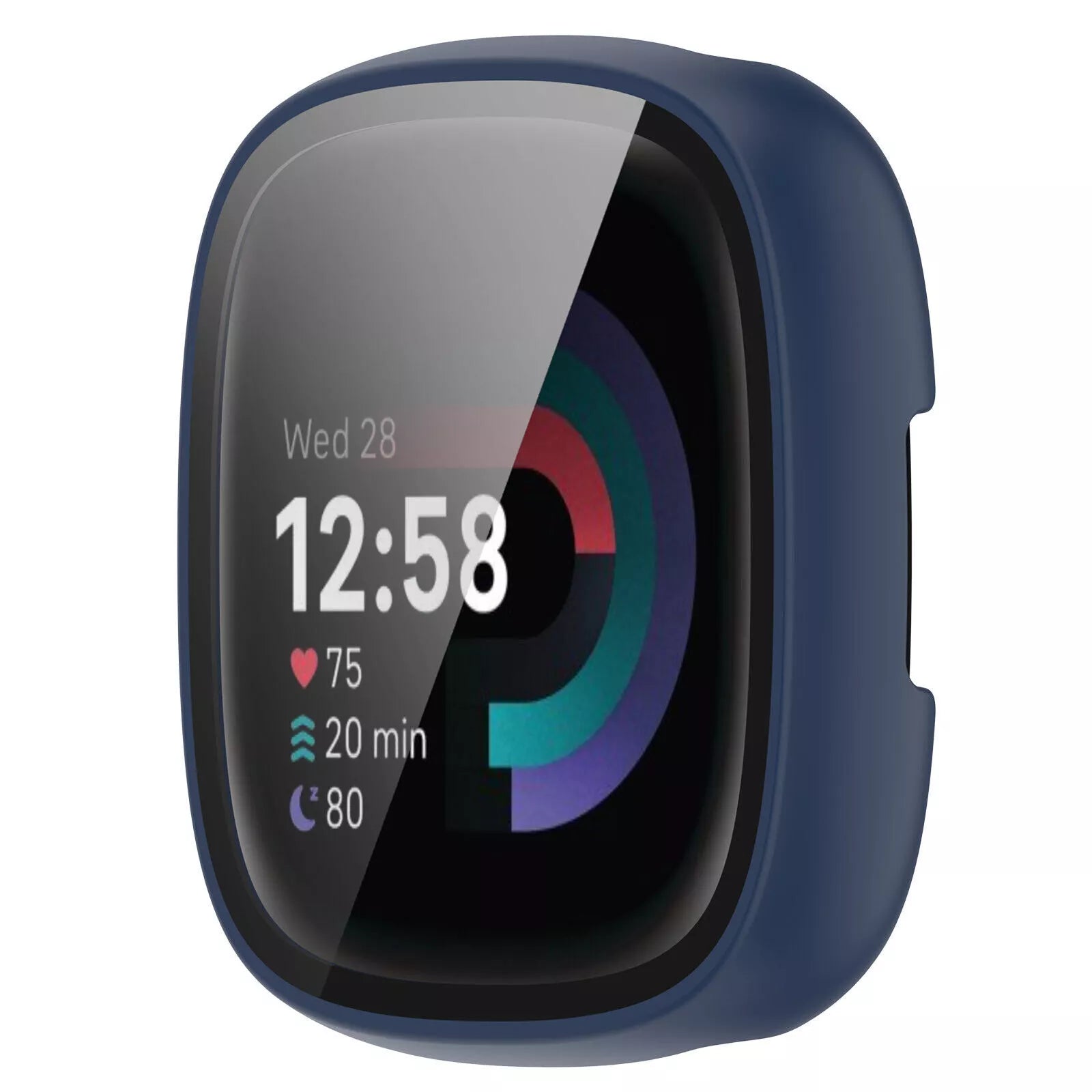 Fitbit Versa 4 / Sense 2 hard case met glas (blauw)