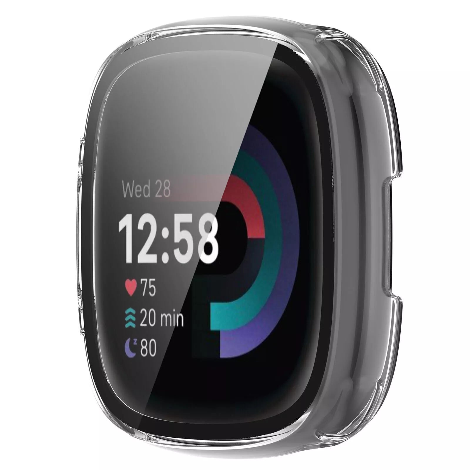 Fitbit Versa 4 / Sense 2 hard case met glas (transparant)