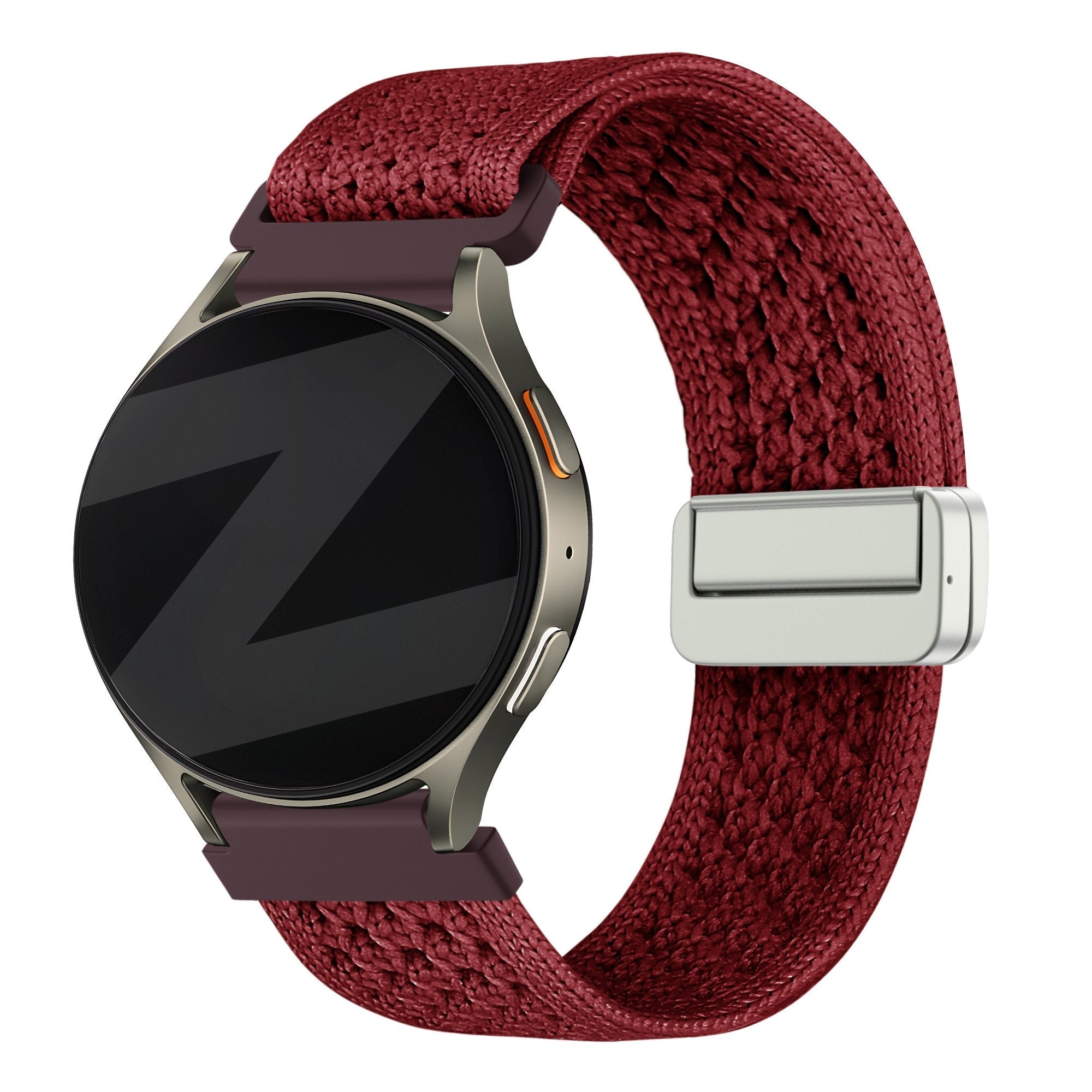 Bandz Samsung Galaxy Watch Active vintage nylon band (wijnrood)