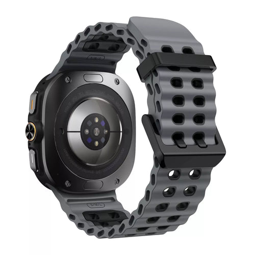 Samsung Galaxy Watch Ultra 2 wave siliconen bandje (donkergrijs/zwart)