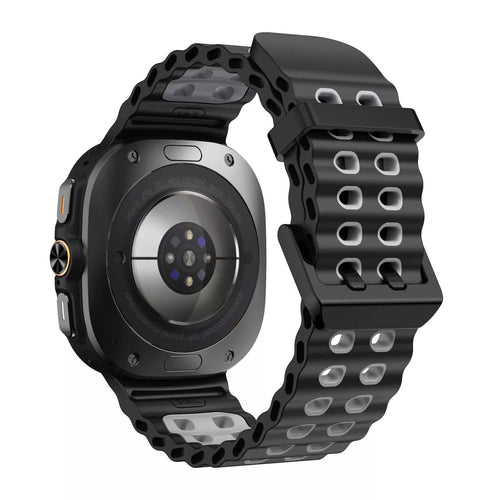 Samsung Galaxy Watch Ultra 2 wave siliconen bandje (zwart/grijs)