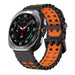 Samsung Galaxy Watch Ultra wave siliconen bandje (zwart/oranje)