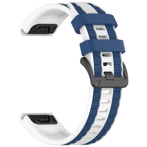 Garmin Fenix 7x sport grain band (wit/blauw)