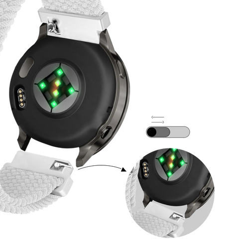 Bandz Garmin Venu 4 - 41mm verstelbare nylon band (wit)