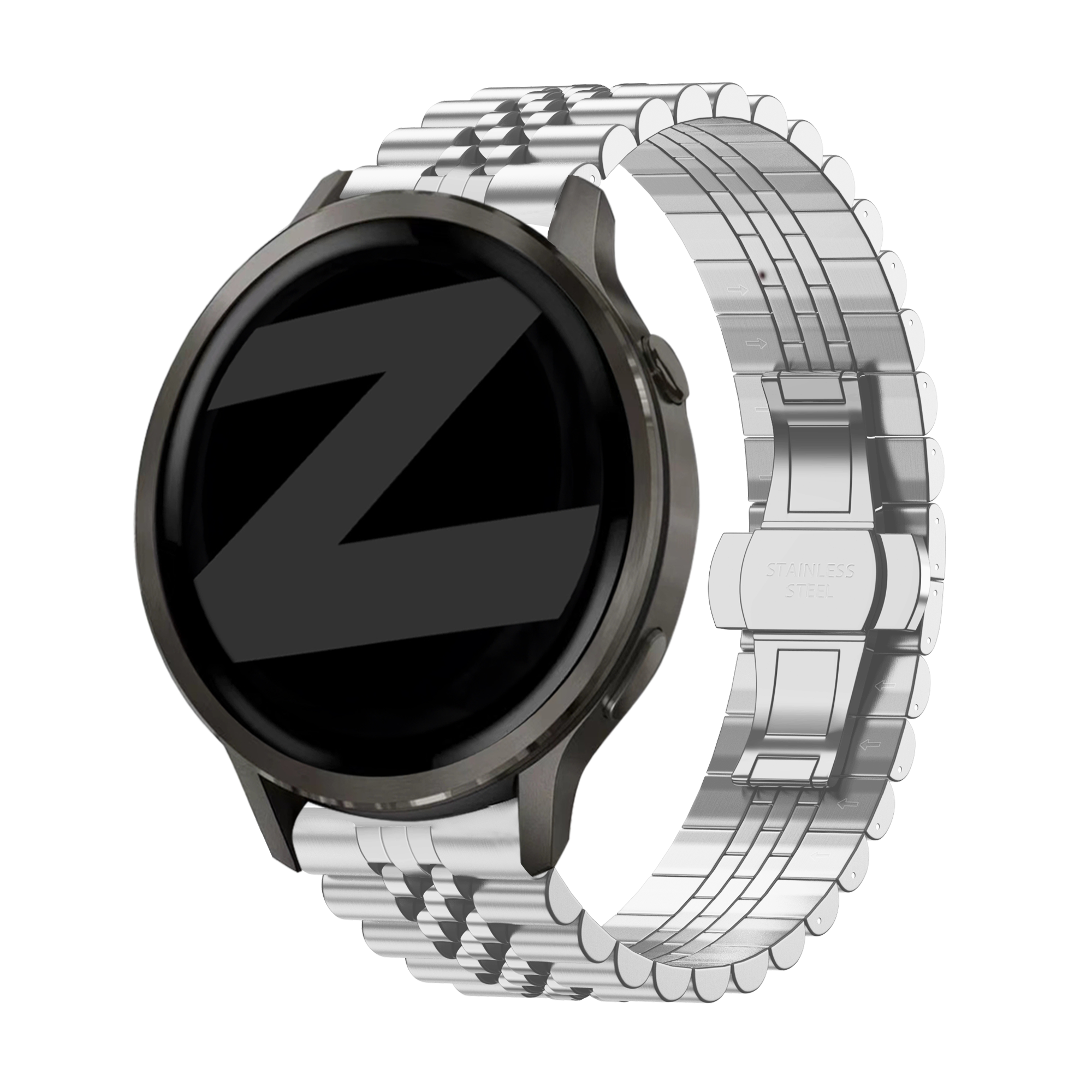 Bandz Garmin Venu SQ stalen band 'Jubilee' (zilver)