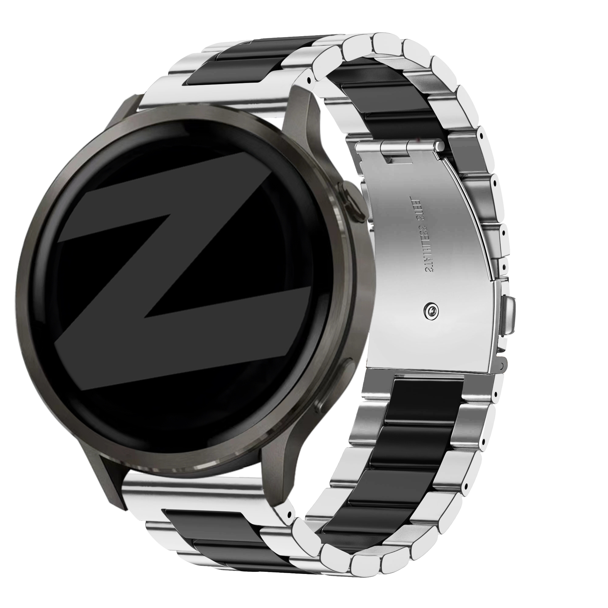 Bandz Garmin Approach S40 stalen band 'Classic' (zilver/zwart)