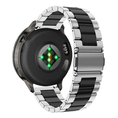 Bandz Garmin Forerunner 70 stalen band 'Classic' (zilver/zwart)