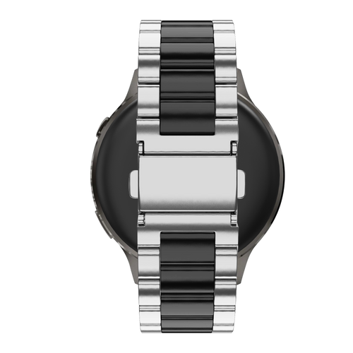 Bandz Garmin Forerunner 70 stalen band 'Classic' (zilver/zwart)