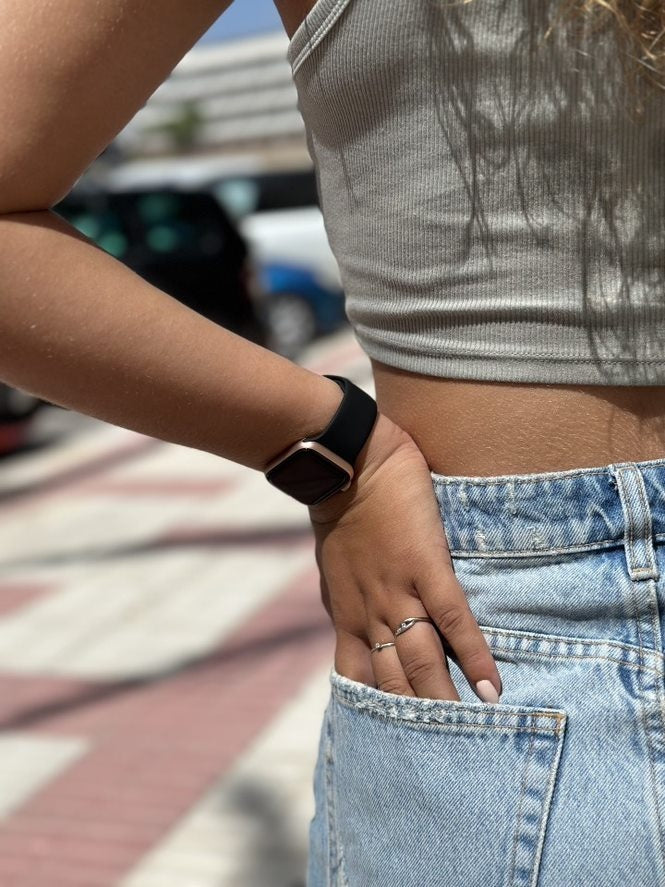 xoxo Wildhearts Apple Watch siliconen bandje (zwart)