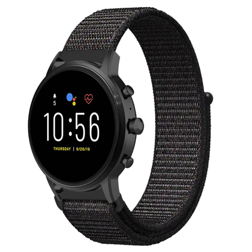 Fossil Gen 4 Explorist (HR) nylon band (zwart)