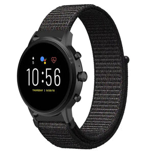 Fossil Gen 4 Explorist (HR) nylon band (zwart)