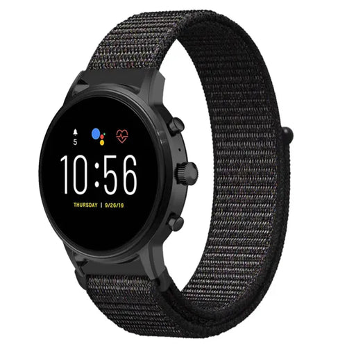 Fossil Gen 4 Explorist (HR) nylon band (zwart)