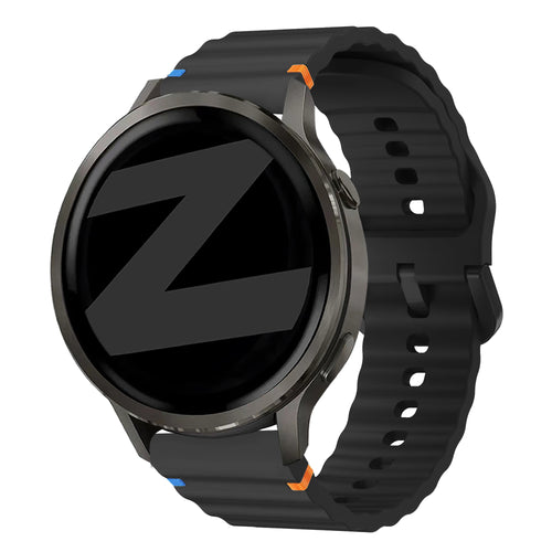 Bandz Garmin Vivoactive 4 Silicone Strap 'Wave' (Black)