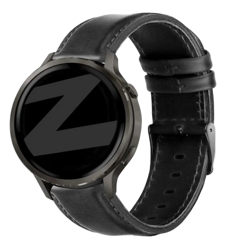 Bandz Garmin Forerunner 70 Leather Strap 'Classic' (Black)