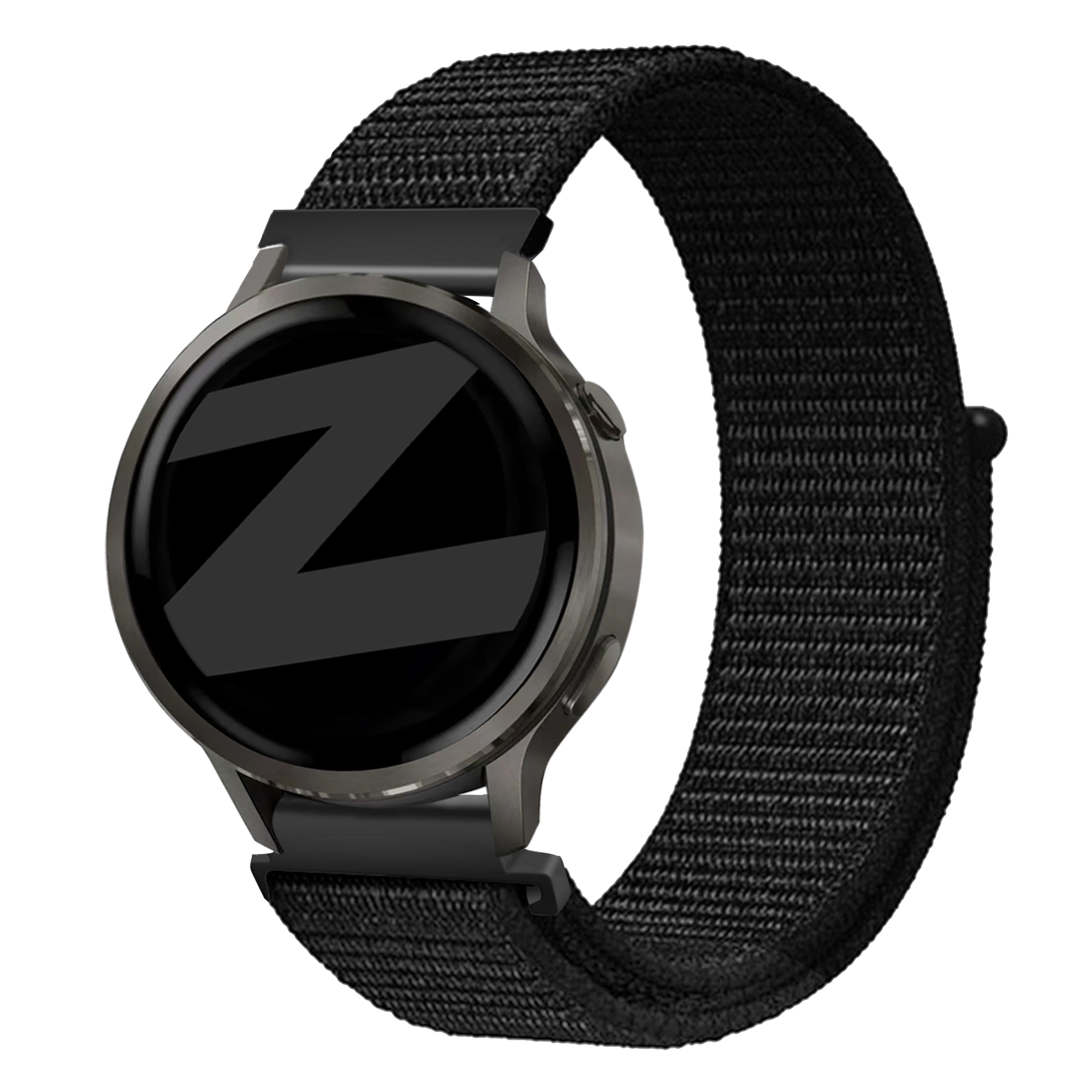 Bandz Garmin Venu 2s nylon loop band (zwart)