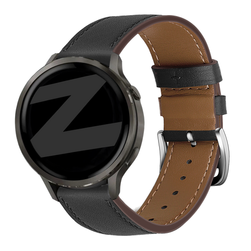 Bandz Garmin Venu 4 - 45mm lederen band 'Deluxe' (zwart)