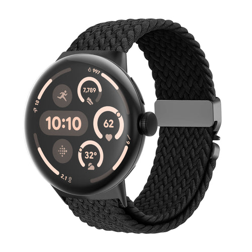 Google Pixel Watch 3 - 45mm gevlochten band met P-buckle (zwart)