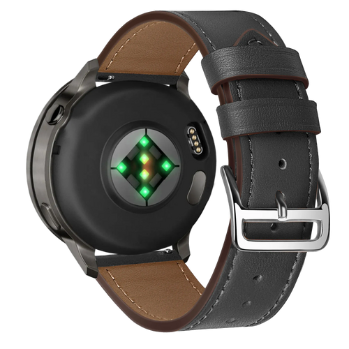 Bandz Garmin Forerunner 570 - 47mm Leather Strap 'Deluxe' (Black)