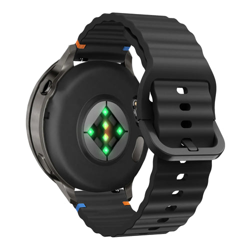 Bandz Garmin Venu 4 - 41mm siliconen band 'Wave' (zwart)