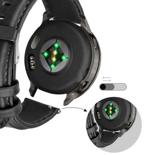 Bandz Garmin Venu 2 Leather Strap 'Classic' (Black)