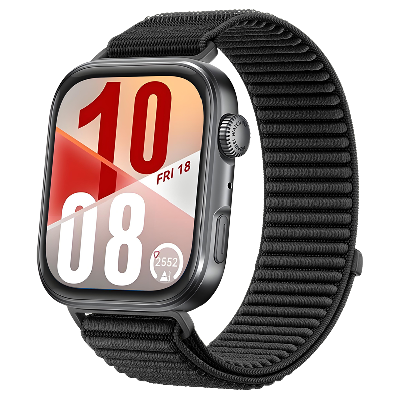 Huawei Watch Fit 4 nylon wave bandje (zwart)